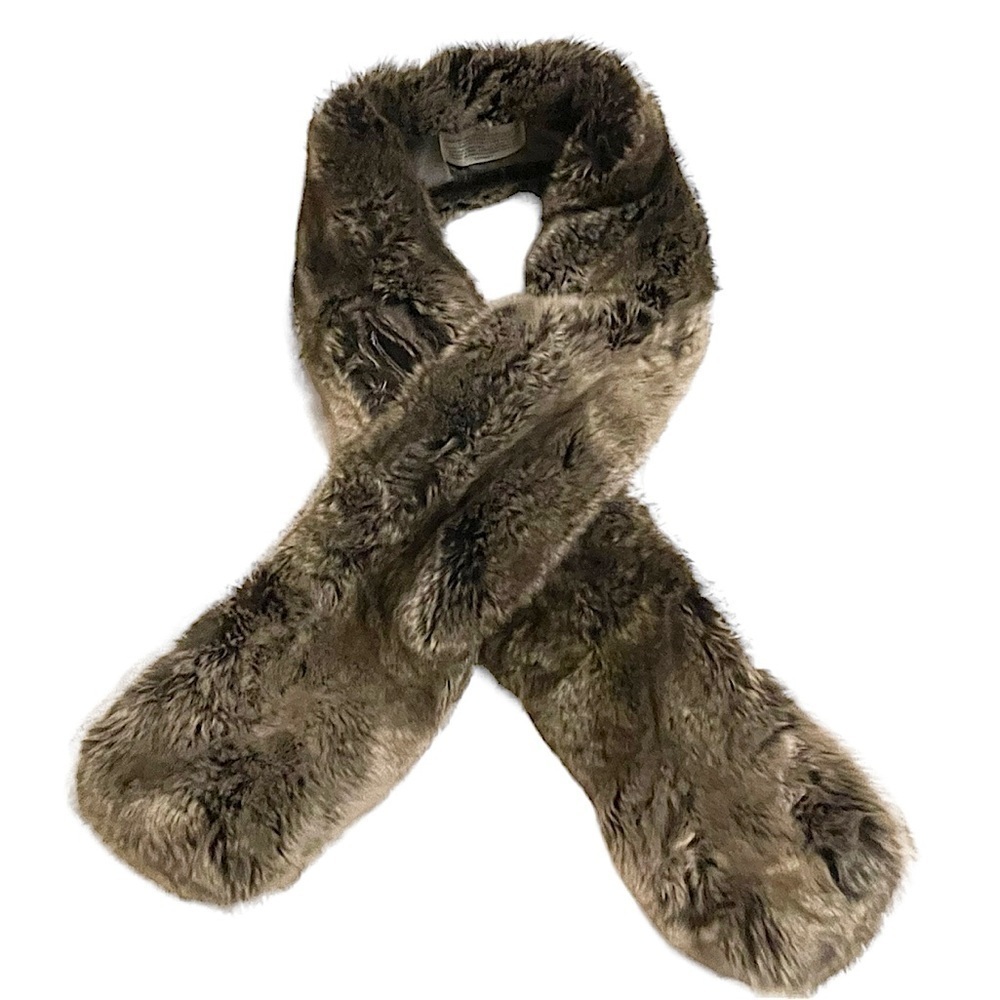 Restoration Hardware Brown Faux Fur Collar Scarf